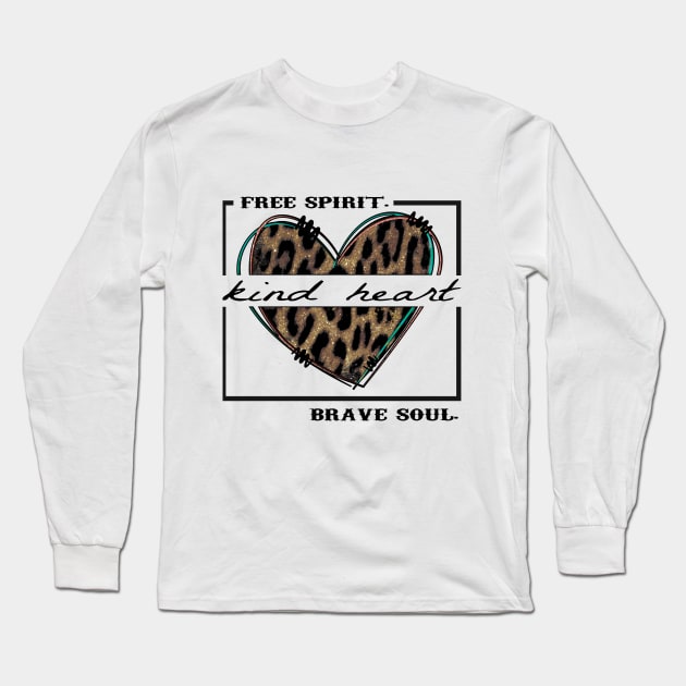 Kind Heart leopard Long Sleeve T-Shirt by DigitalCreativeArt